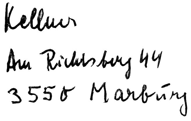 Handschrift Kurt Kellner